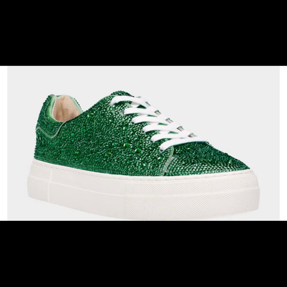 Betsey Johnson Sidny Sneaker Emerald Rhinestone 7.5M